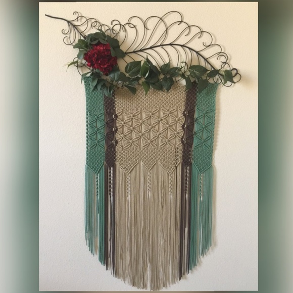 Large Floral Macrame Wall Hanging Home Decor